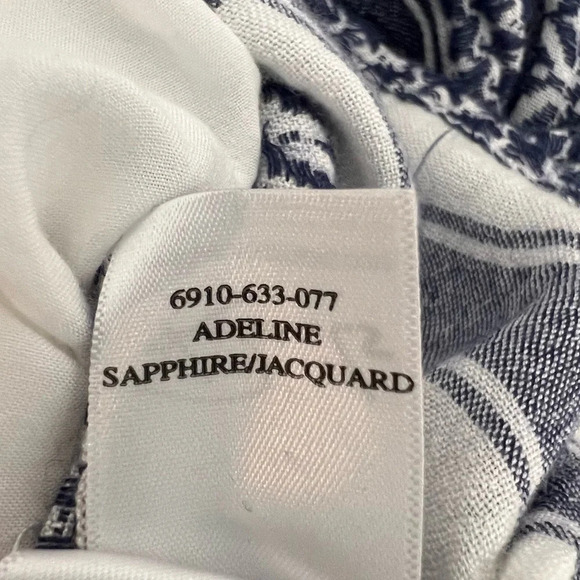 Rails Adelinel Dress Sapphire Jacquard Navy White Tassle Long Sleeve Size M - Picture 11 of 12